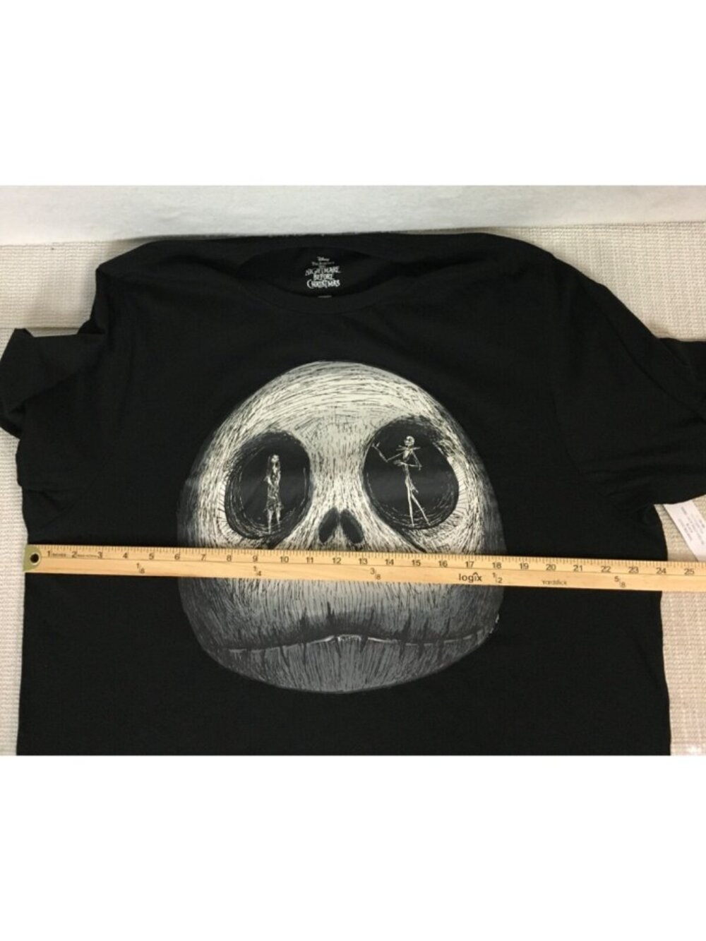 Disney T shirt Size XL 46 Tim Burton The Nightmare Before Christmas Black White - Picture 10 of 13